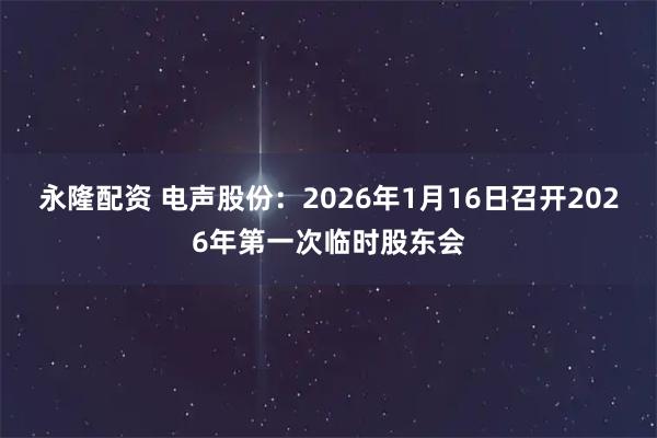 永隆配资 电声股份：2026年1月16日召开2026年第一次临时股东会